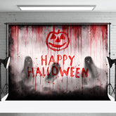 Lofaris Scary Ghosts Red Pumpkin Happy Halloween Backdrop